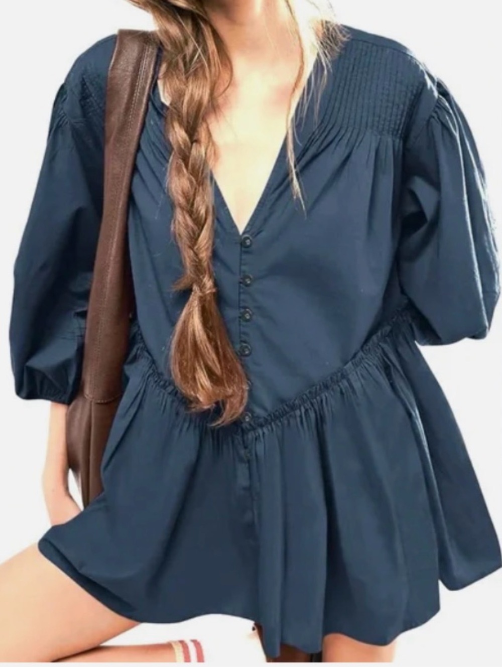 Free People “Wrapped in Love” Tunic in Navy